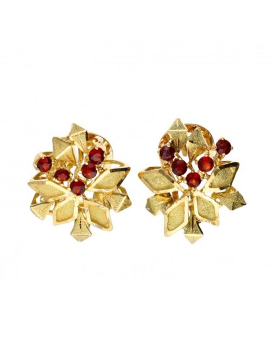 Pendientes Goya Compro Oro | 18 Quilates Oro, Oro Amarillo - Pendientes - 0.05 Ct Granates