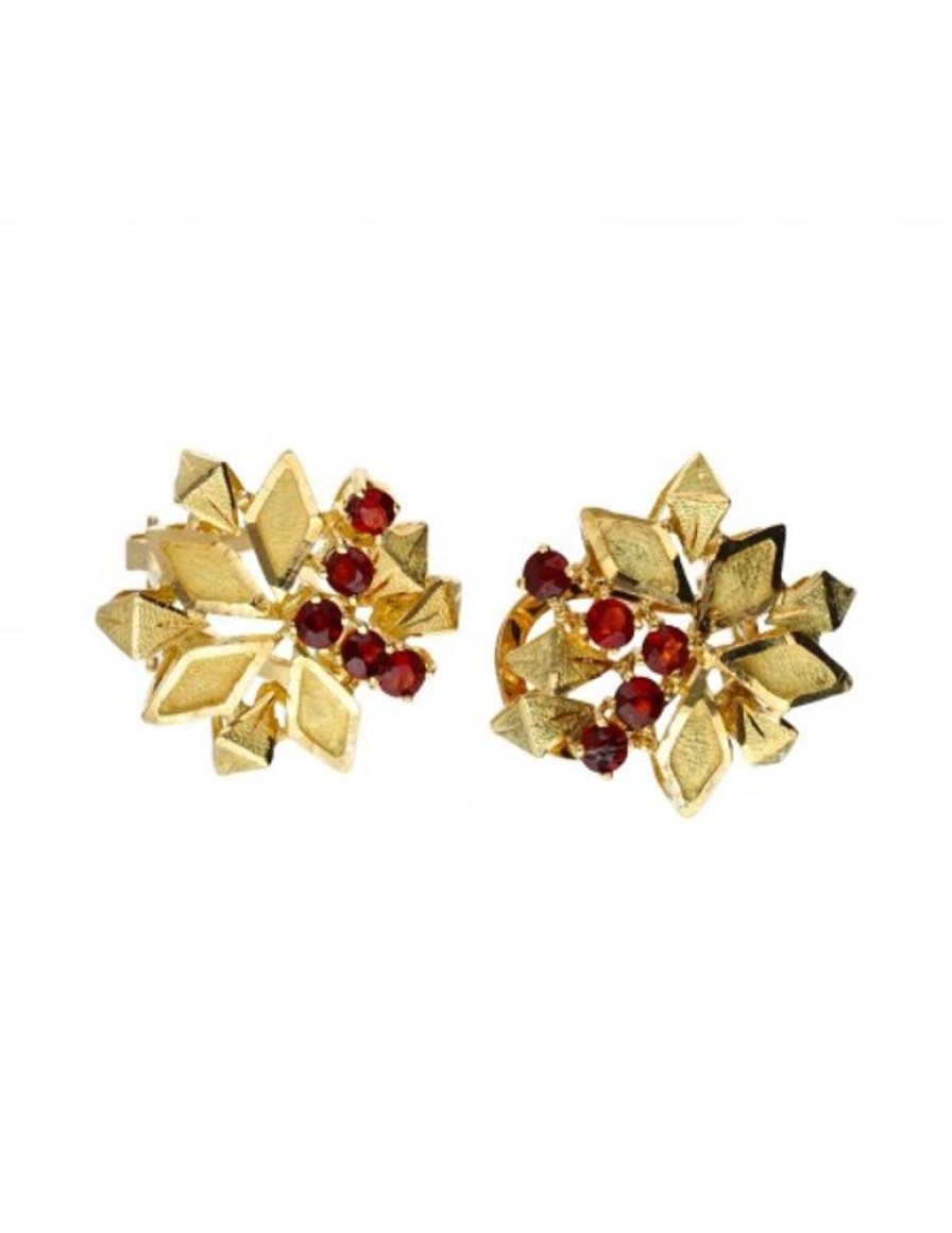 Pendientes Goya Compro Oro | 18 Quilates Oro, Oro Amarillo - Pendientes - 0.05 Ct Granates