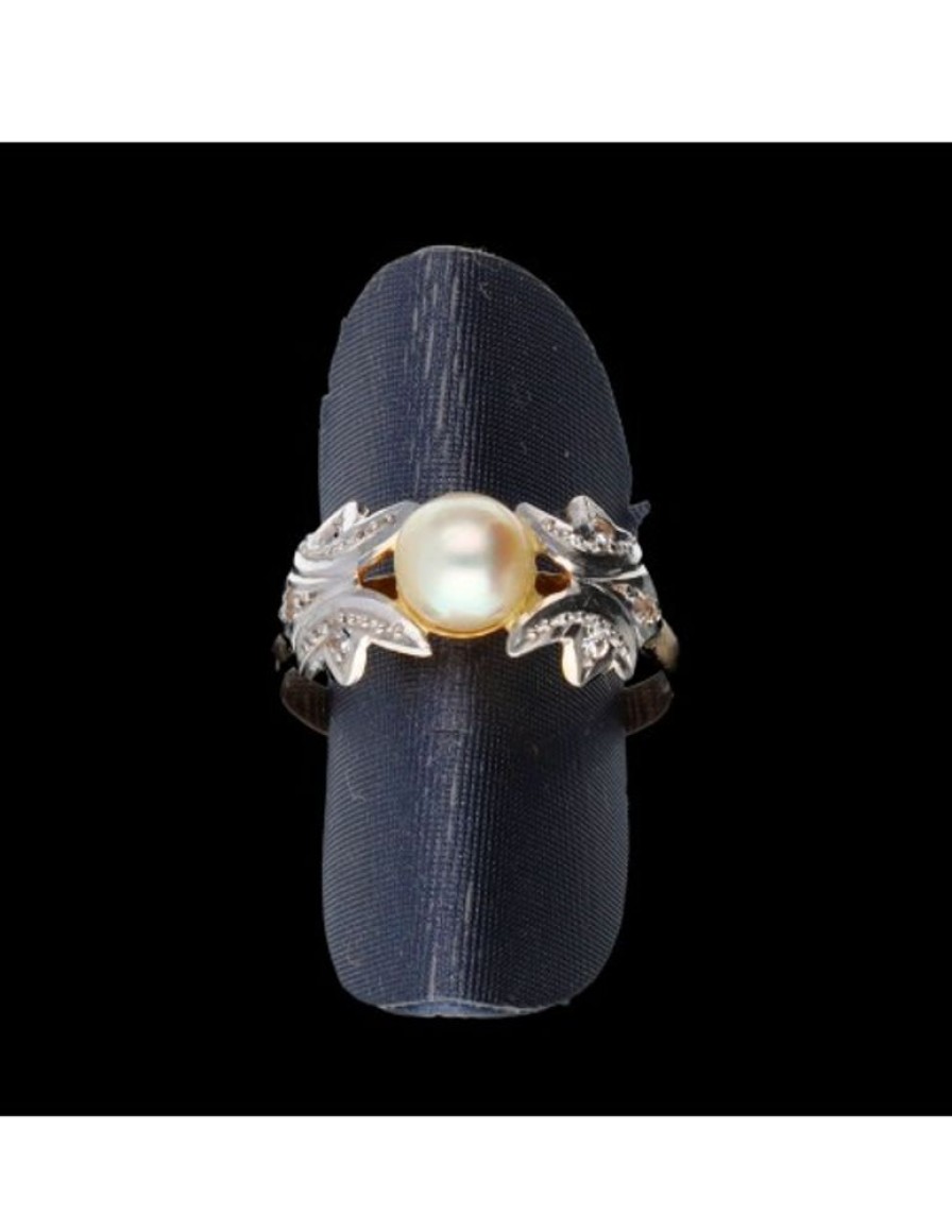 Anillos Goya Compro Oro | Anillo De Oro Y Oro Blanco 18 Kl Con Perla