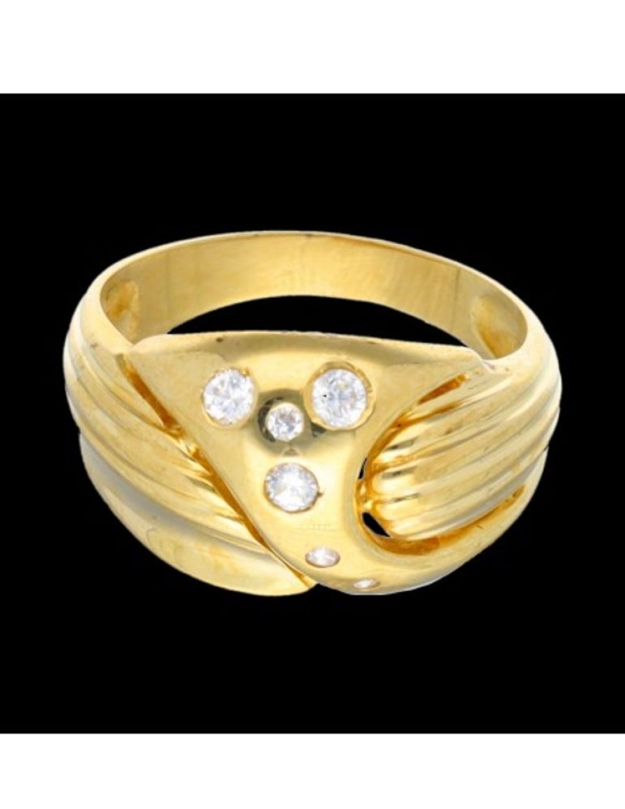 Anillos Goya Compro Oro | Anillo Con Zirconitas Oro Amarillo 18Kl