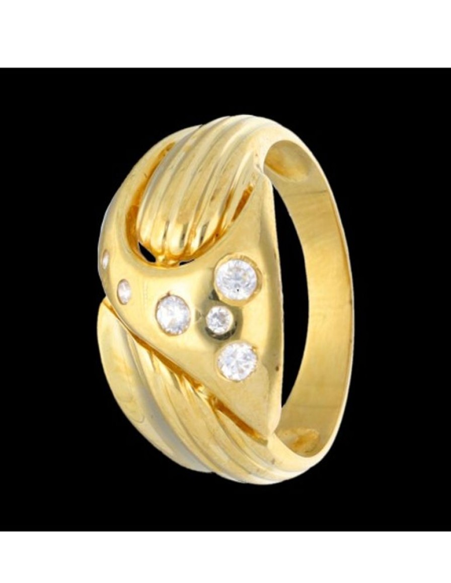 Anillos Goya Compro Oro | Anillo Con Zirconitas Oro Amarillo 18Kl