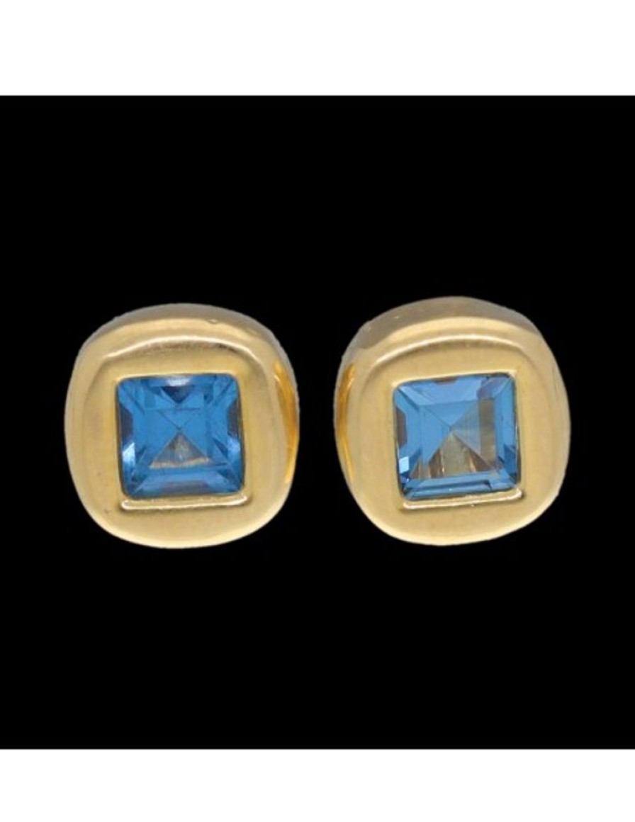 Pendientes Goya Compro Oro | Pendientes Con Piedra Aguamarina Oro Amarillo 18Kl