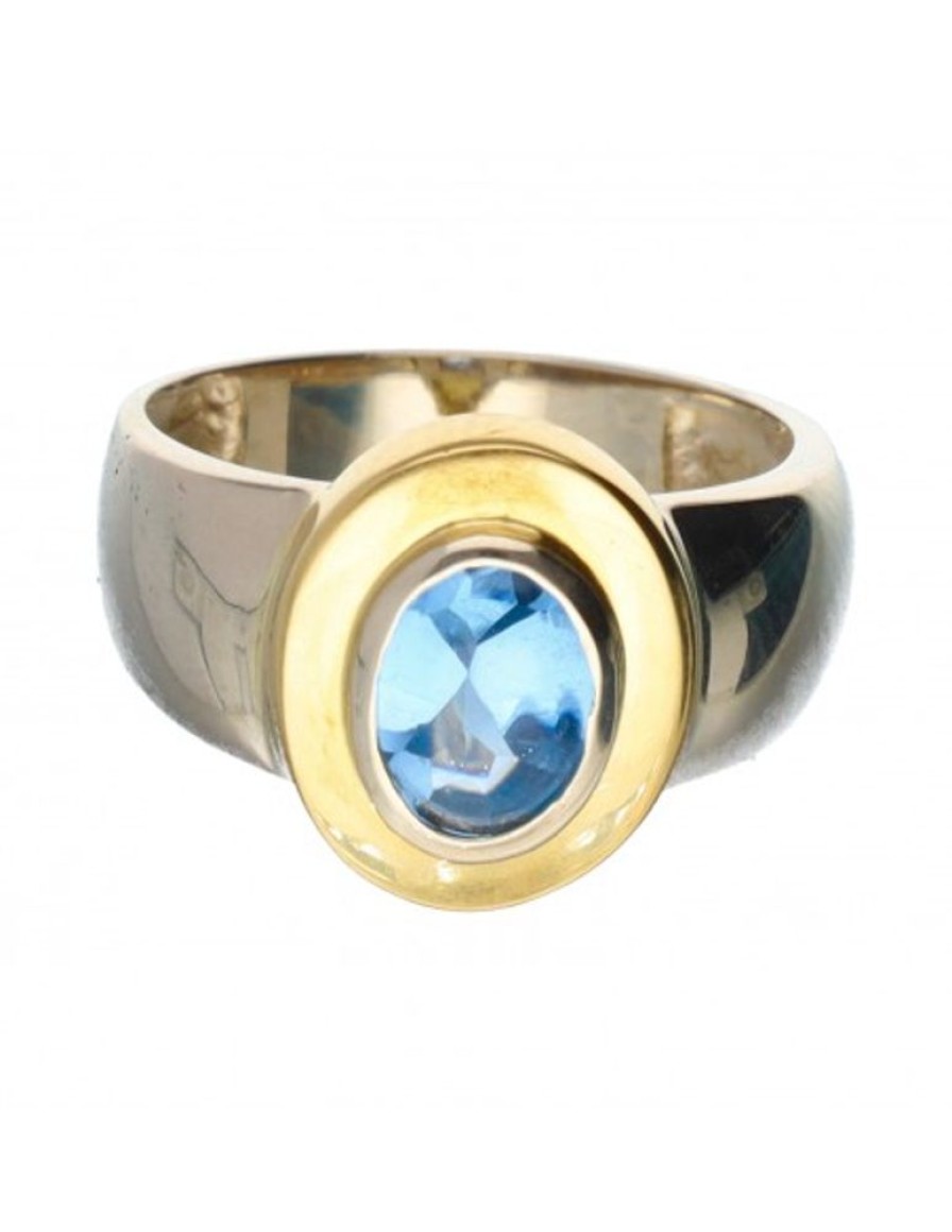 Anillos Goya Compro Oro | 18 Quilates Oro, Oro Amarillo - Anillo - Aguamarina