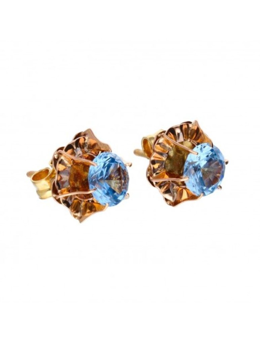 Pendientes Goya Compro Oro | 18 Quilates Oro, Oro Amarillo - Pendientes - 0.80 Ct Aguamarina