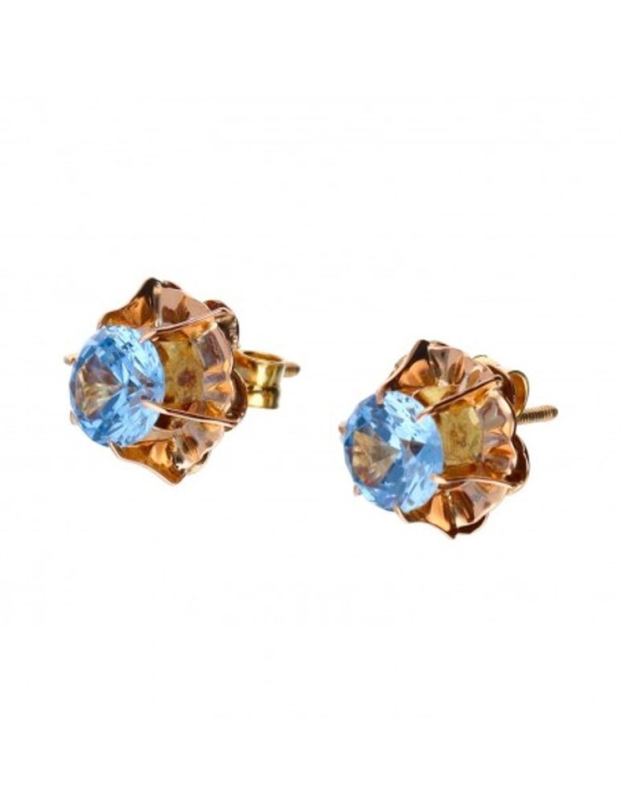 Pendientes Goya Compro Oro | 18 Quilates Oro, Oro Amarillo - Pendientes - 0.80 Ct Aguamarina