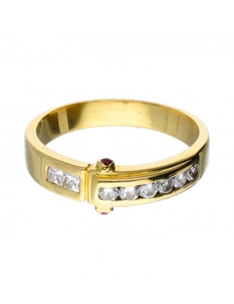 Anillos Goya Compro Oro | 18 Quilates Oro, Oro Amarillo - Anillo - 0.16 Ct Diamantes - Rubies