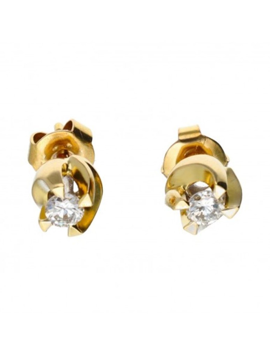 Pendientes Goya Compro Oro | 18 Quilates Oro, Oro Amarillo - Pendientes - 0.23 Ct Diamante