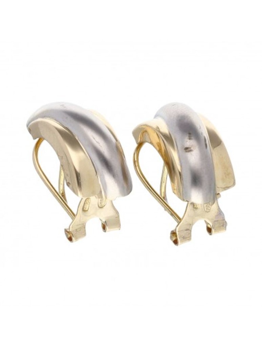 Pendientes Goya Compro Oro | Pendientes De Oro Amarillo Y Blanco 18 Kl Con Diseno