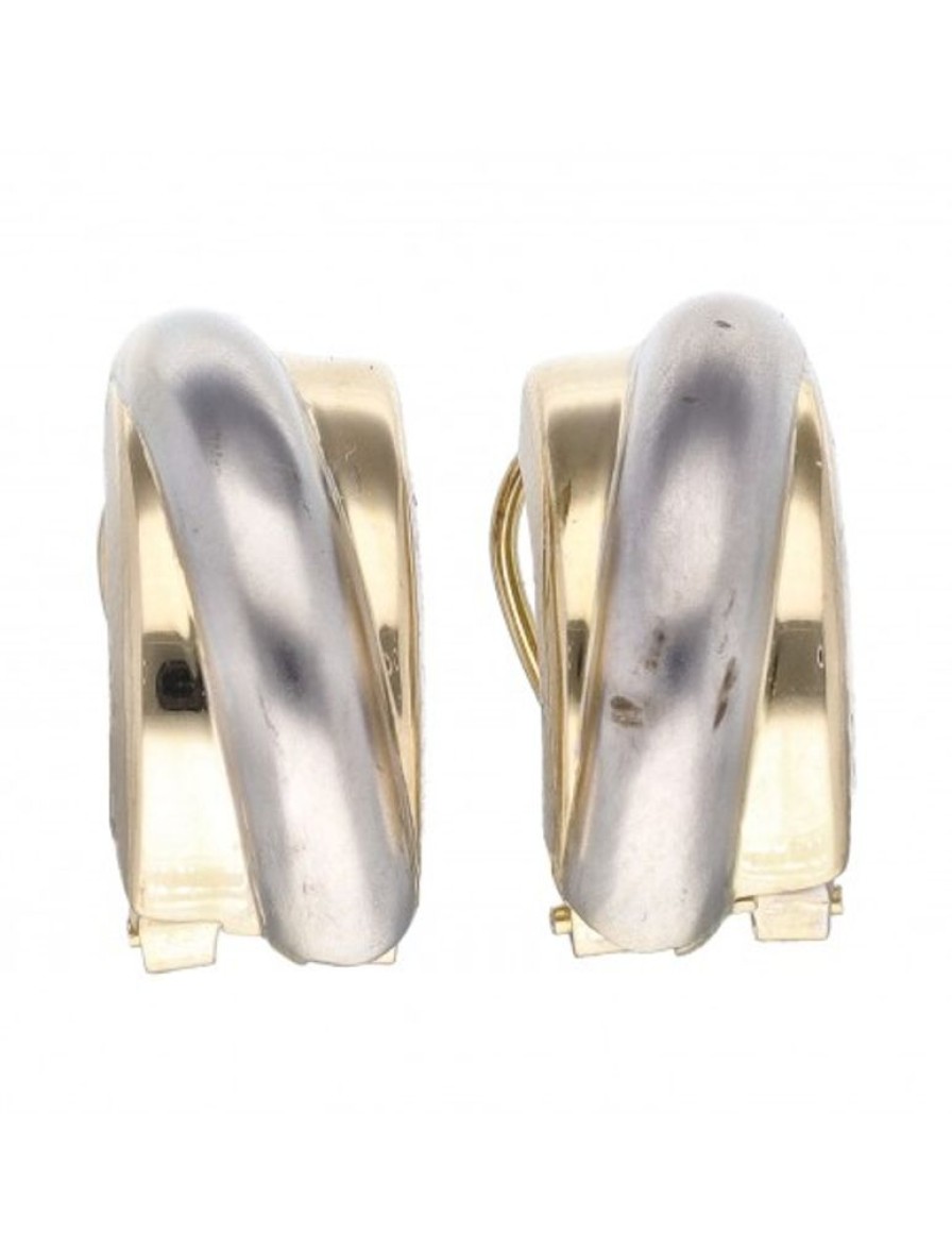 Pendientes Goya Compro Oro | Pendientes De Oro Amarillo Y Blanco 18 Kl Con Diseno