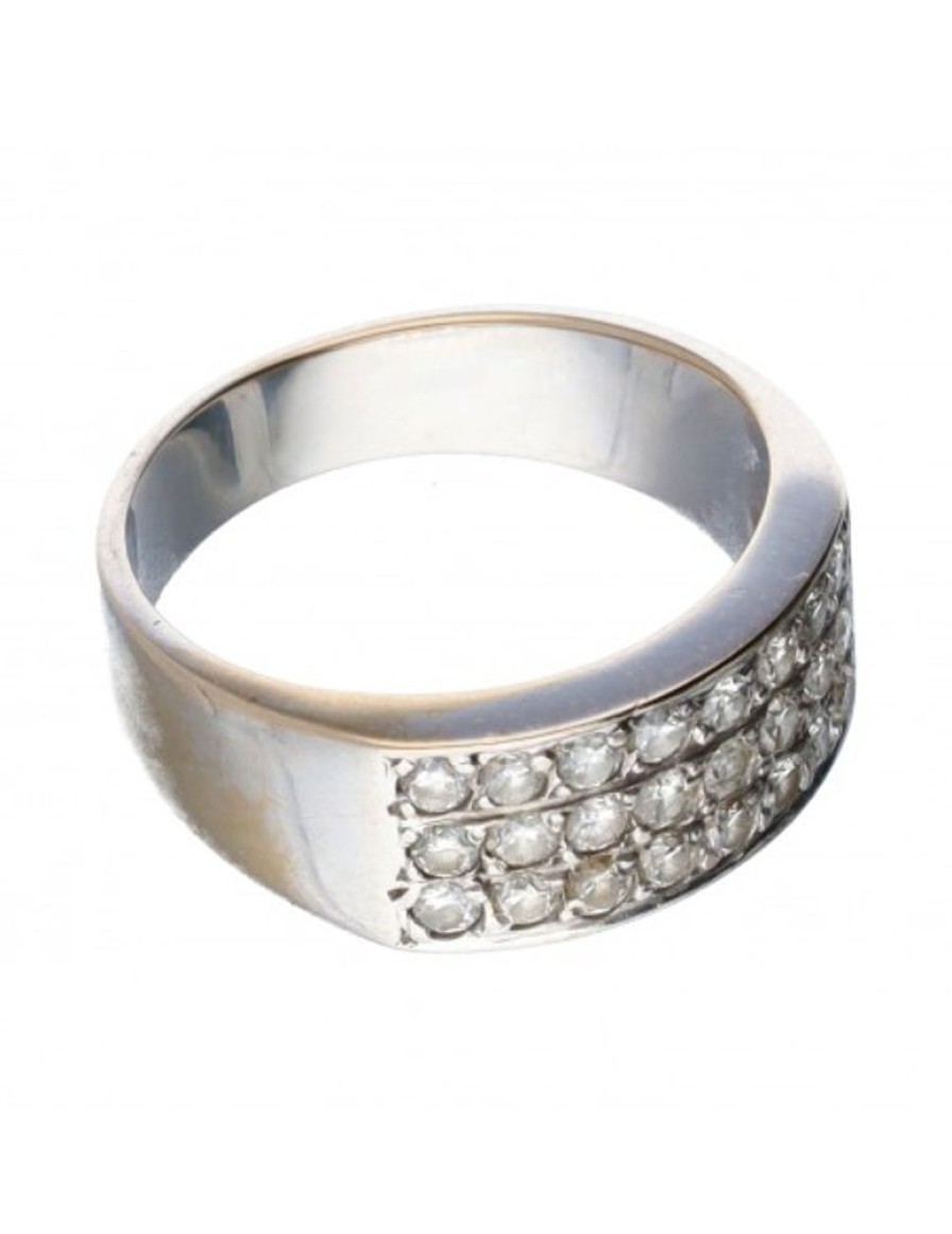 Anillos Goya Compro Oro | Anillo De Oro Blanco 18 Kl Con Diamantes