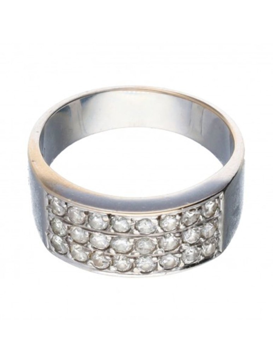 Anillos Goya Compro Oro | Anillo De Oro Blanco 18 Kl Con Diamantes