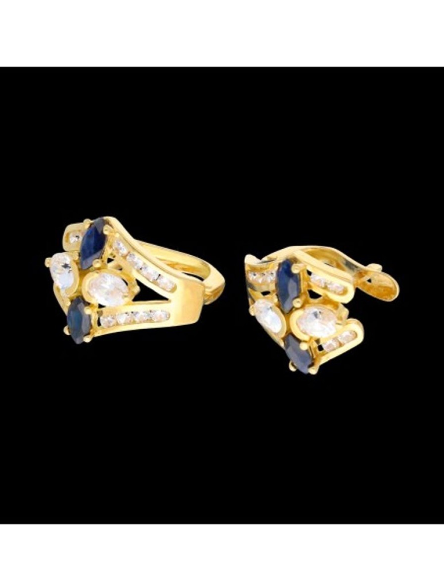 Pendientes Goya Compro Oro | Pendientes De Oro 18 Kl Con Zirconita Y Zafiro