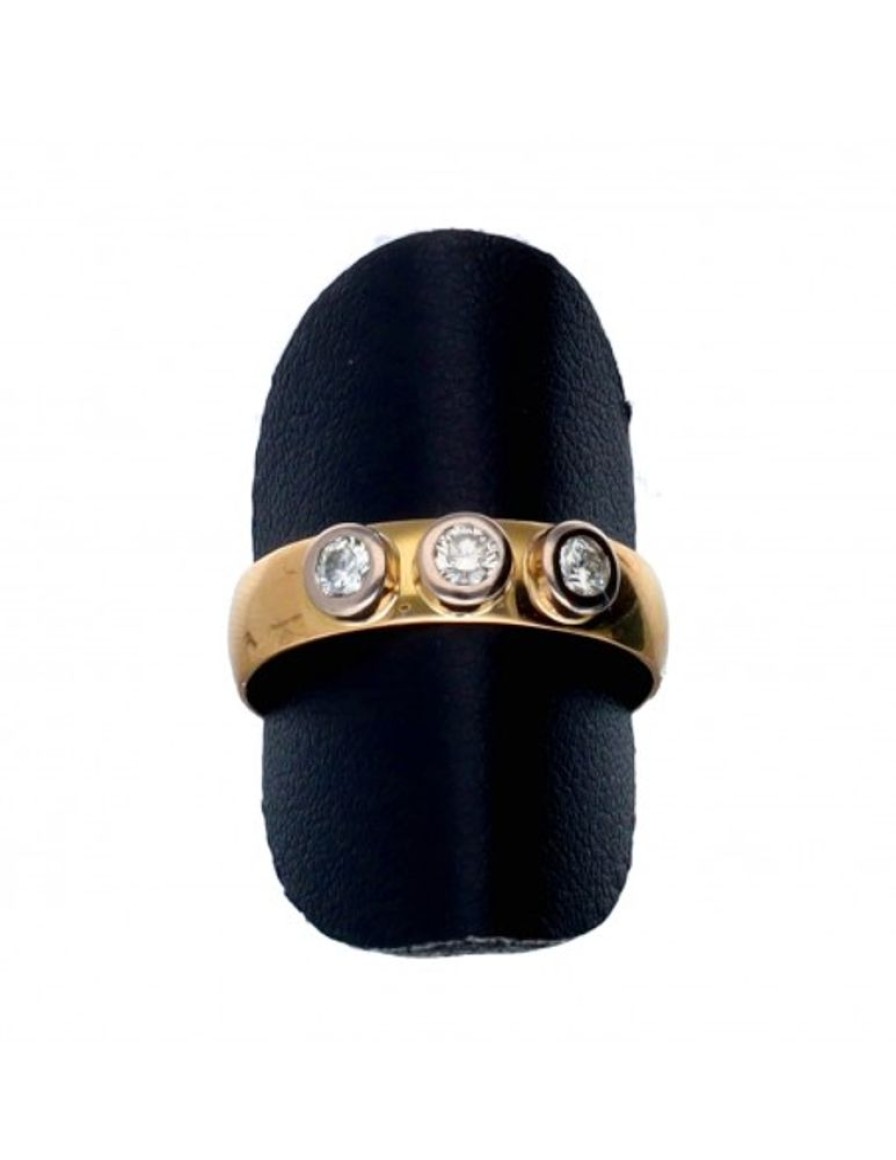 Anillos Goya Compro Oro | Anillo Con Brillantes Centrales Oro Amarillo 18Kl